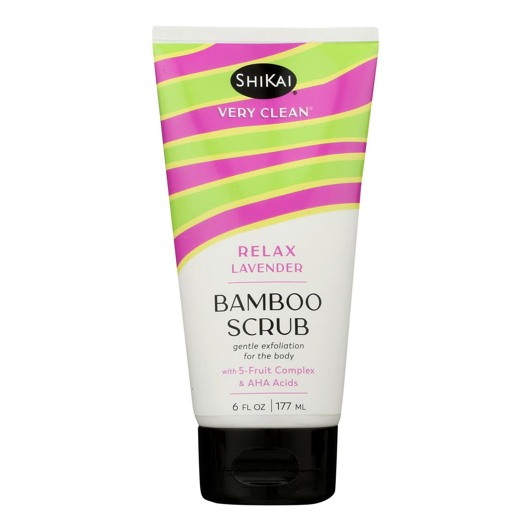 Shikai Products - Bmboo Scrub Relax Lavender - 1 Each - 6 Fz - Maras Green